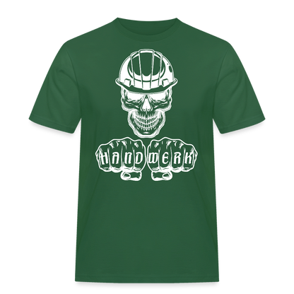 Männer Workwear T-Shirt "Skull-Helm-Handwerk" Flaschengrün Männer Workwear T-Shirt
