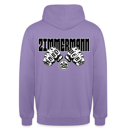Unisex Hoodie "Zimmermann" (beidseitig bedruckt) Lavendel Unisex Hoodie