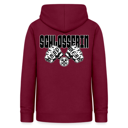 Frauen Hoodie "Schlosserin" (beidseitig beruckt) Bordeaux Frauen Hoodie