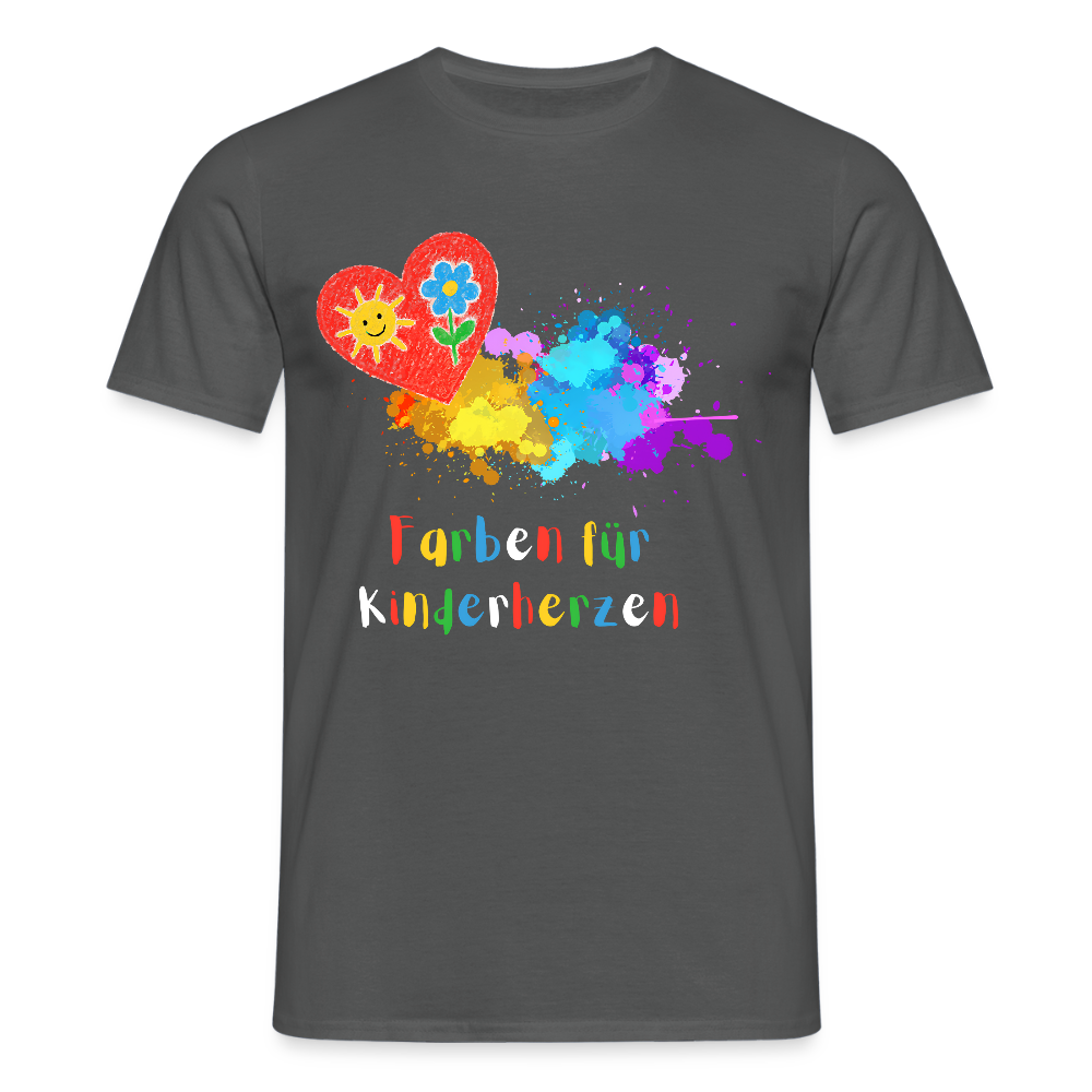 Unisex T-Shirt "Farben für Kinderherzen" Anthrazit Männer T-Shirt
