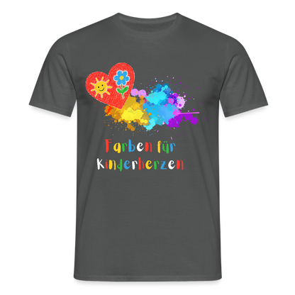 Unisex T-Shirt "Farben für Kinderherzen" Anthrazit Männer T-Shirt