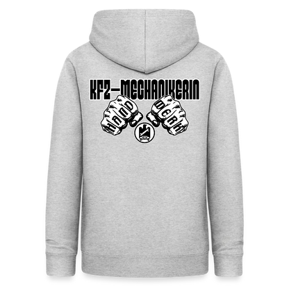 Frauen Hoodie "KFZ-Mechanikerin" (beidseitig beruckt) Hellgrau meliert Frauen Hoodie