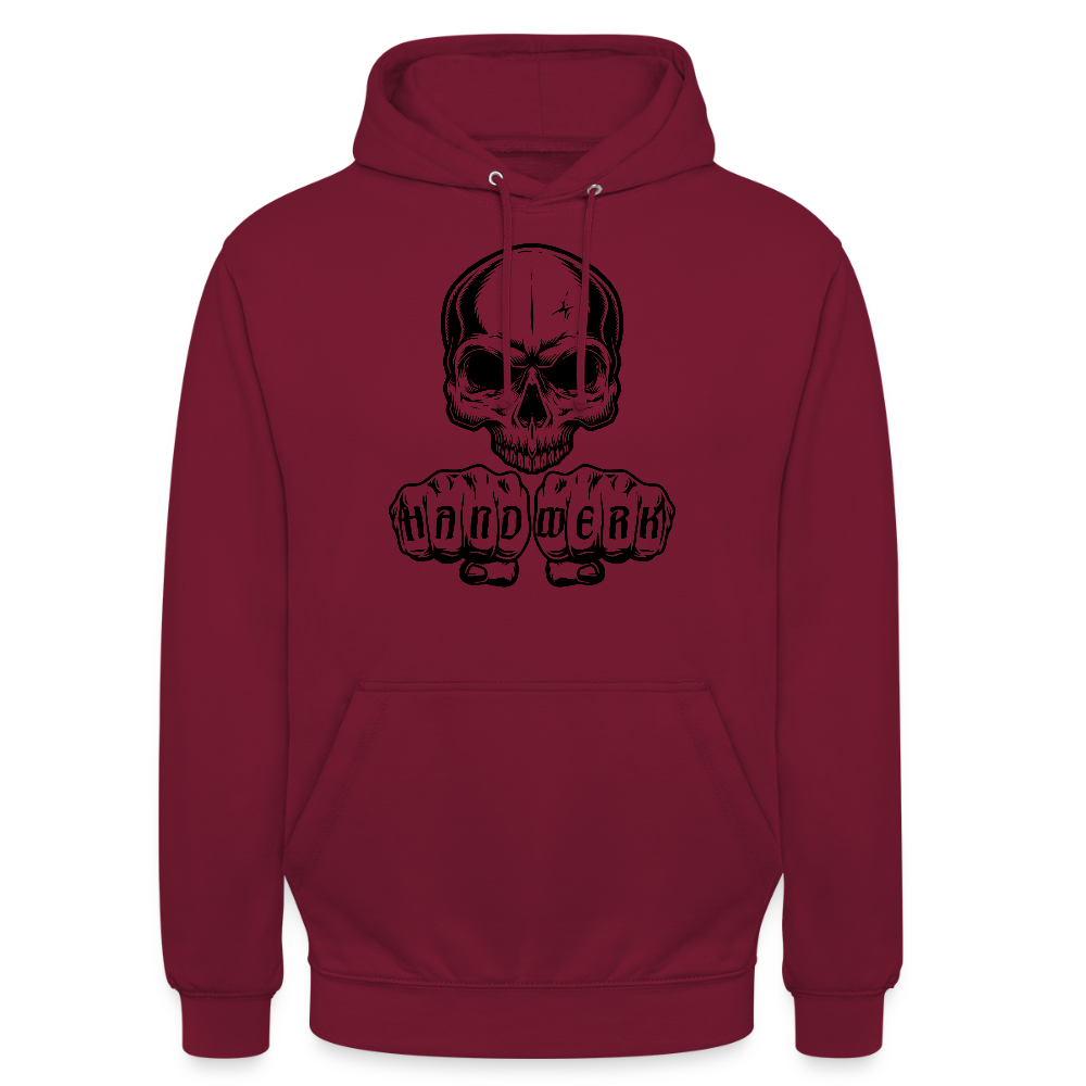 Unisex Hoodie "Skull-Handwerk" Bordeaux Unisex Hoodie