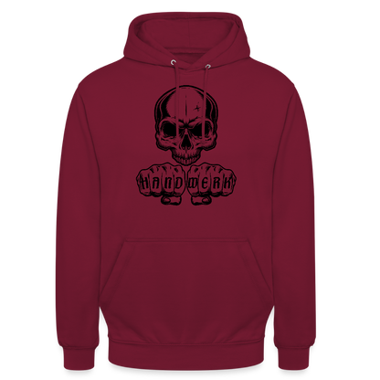 Unisex Hoodie "Skull-Handwerk" Bordeaux Unisex Hoodie