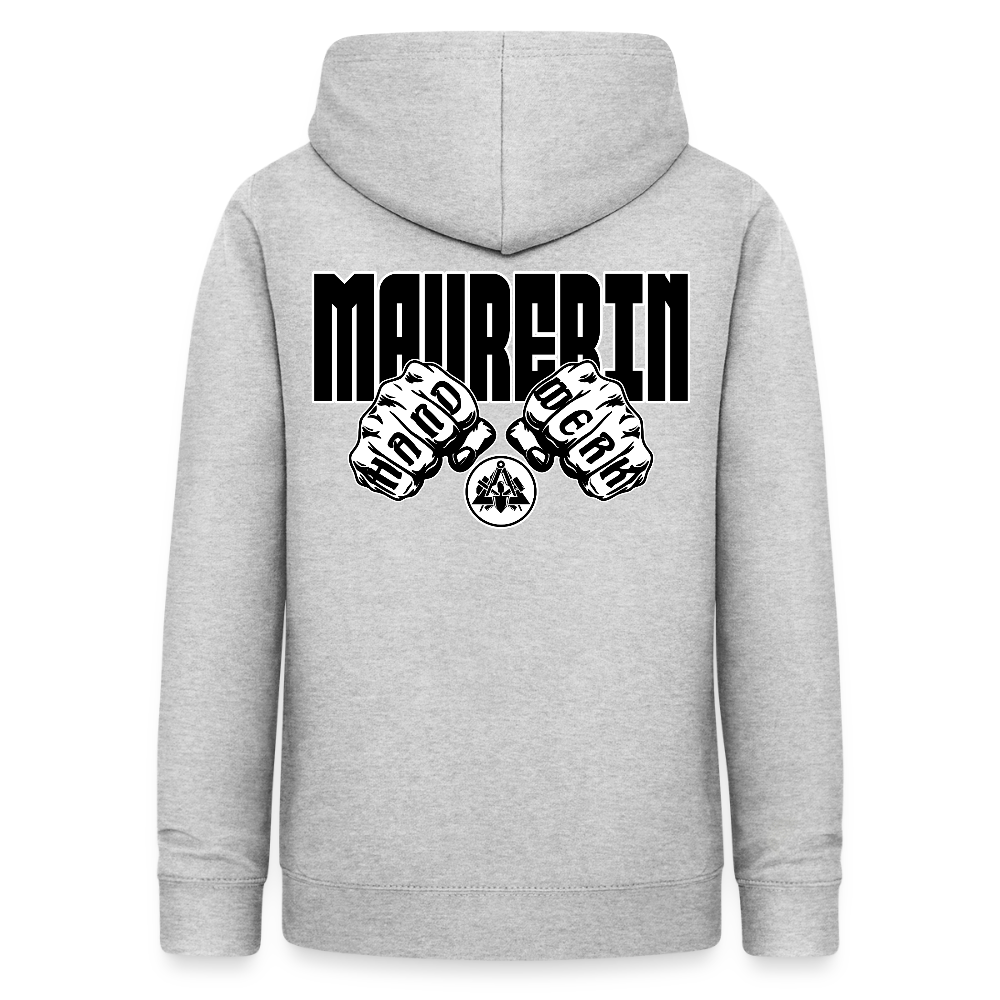 Frauen Hoodie "Maurerin" (beidseitig beruckt) Hellgrau meliert Frauen Hoodie
