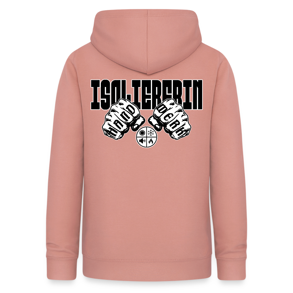 Frauen Hoodie "Isoliererin" (beidseitig beruckt) Altrosa Frauen Hoodie