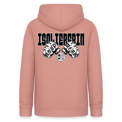 Frauen Hoodie "Isoliererin" (beidseitig beruckt) Altrosa Frauen Hoodie