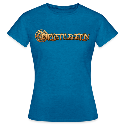 Frauen T-Shirt "Parkettlegerin" Antikblaues Saphir meliert Frauen T-Shirt