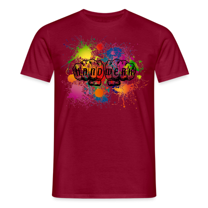 Unisex T-Shirt "Handwerk-Farbklecks" Ziegelrot Männer T-Shirt
