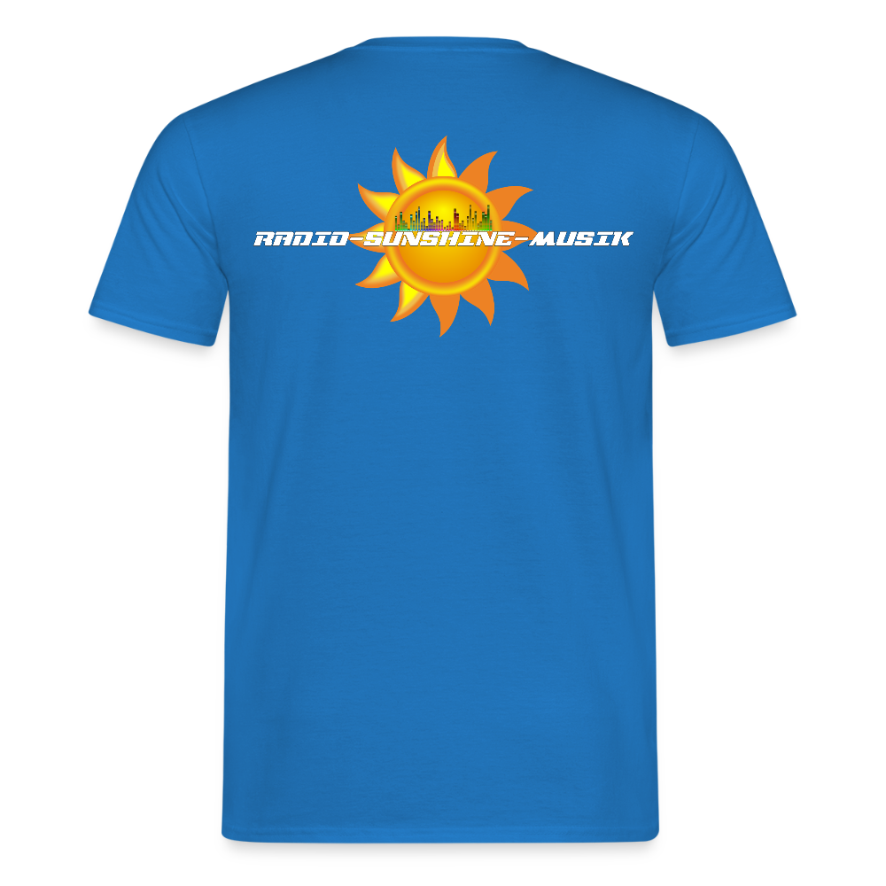 Unisex T-Shirt "Radio-Sunshine-Musik" (beidseitig bedruckt) Royalblau Männer T-Shirt