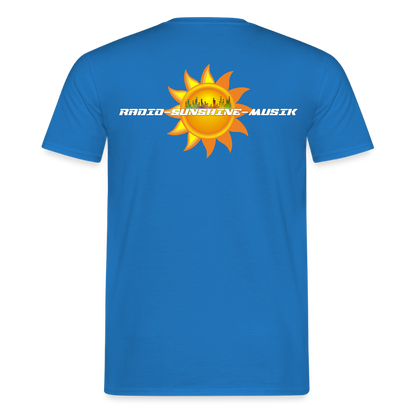 Unisex T-Shirt "Radio-Sunshine-Musik" (beidseitig bedruckt) Royalblau Männer T-Shirt