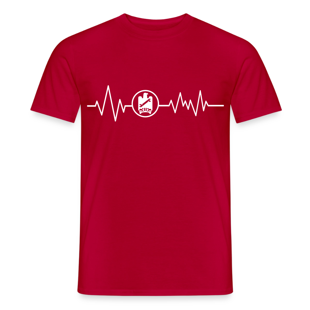 Unisex KFZ-Mechaniker T-Shirt mit Herzschlag-Design, schwarz, aus Baumwolle, lustiges Männer T-Shirt von Spreadconnect