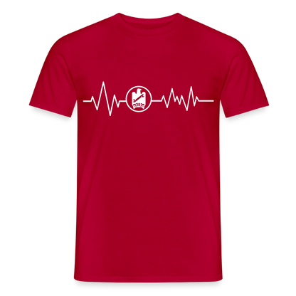 Unisex KFZ-Mechaniker T-Shirt mit Herzschlag-Design, schwarz, aus Baumwolle, lustiges Männer T-Shirt von Spreadconnect