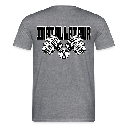 Unisex T-Shirt "Installateur" Graphit meliert Männer T-Shirt