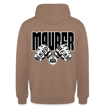 Unisex Hoodie "Maurer" (beidseitig bedruckt) Mokka Unisex Hoodie