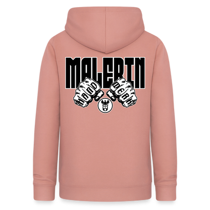 Frauen Hoodie "Malerin" (beidseitig beruckt) Altrosa Frauen Hoodie