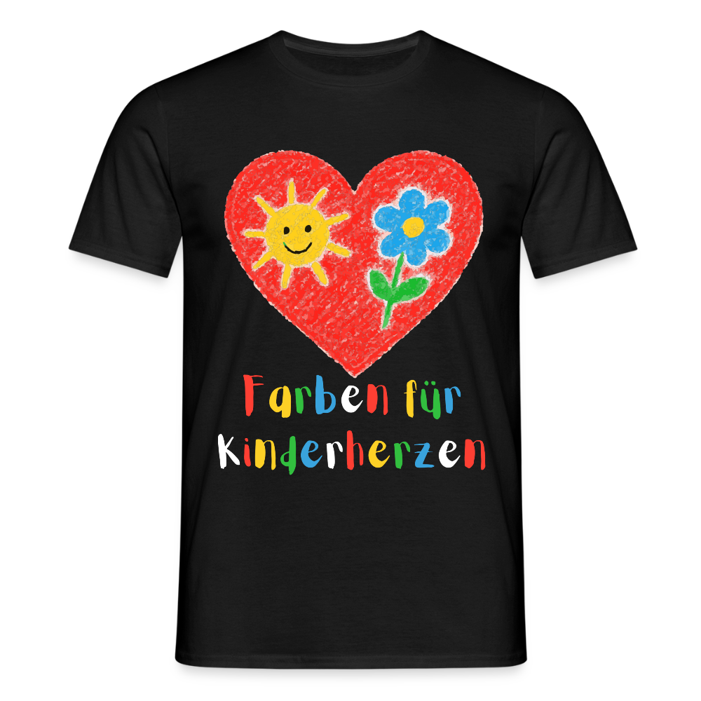 Unisex T-Shirt "Farben für Kinderherzen" Schwarz Männer T-Shirt