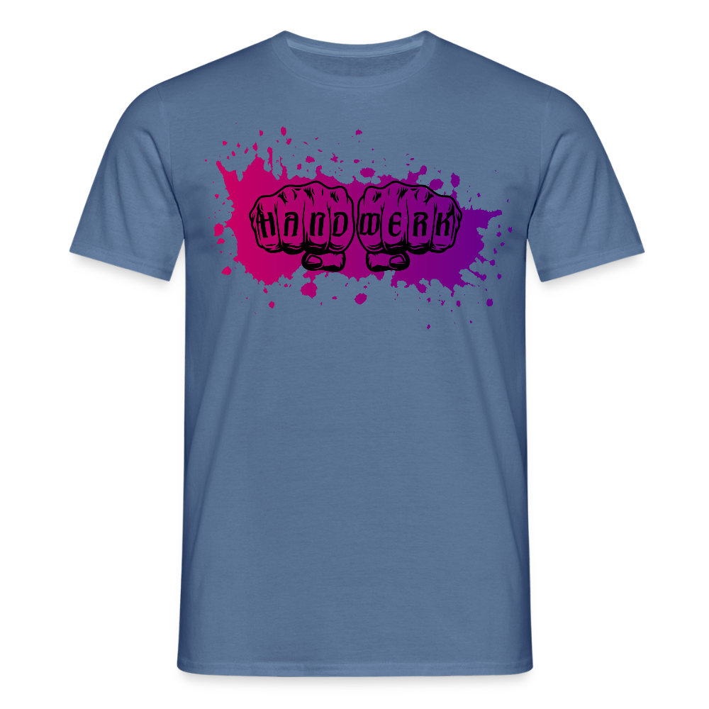 Unisex T-Shirt "Splash-Violett" Taubenblau Männer T-Shirt