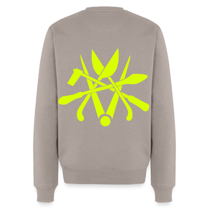 Unisex Premium Pullover "Spengler" neongelb - Taupe