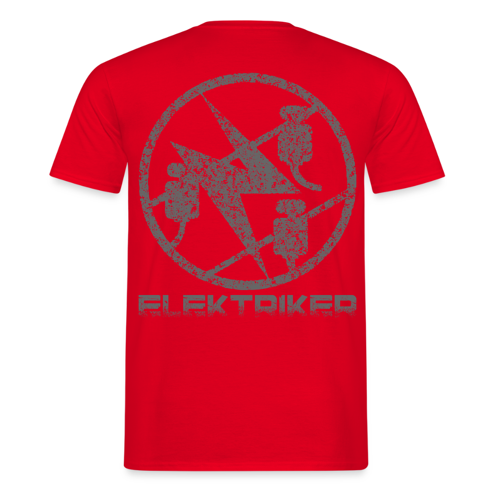 Unisex T-Shirt "Elektriker" Rot Männer T-Shirt