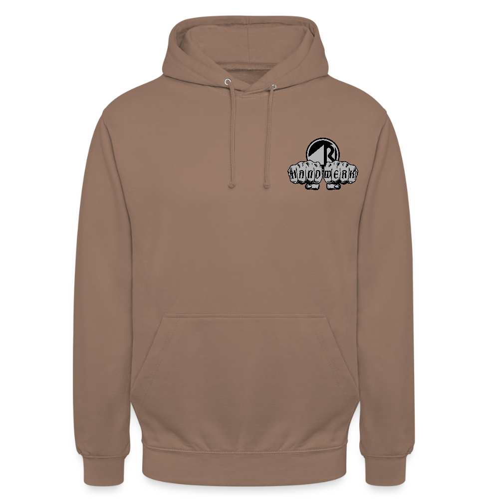 Unisex Hoodie "Raumausstatter" beidseitig bedruckt Mokka Unisex Hoodie