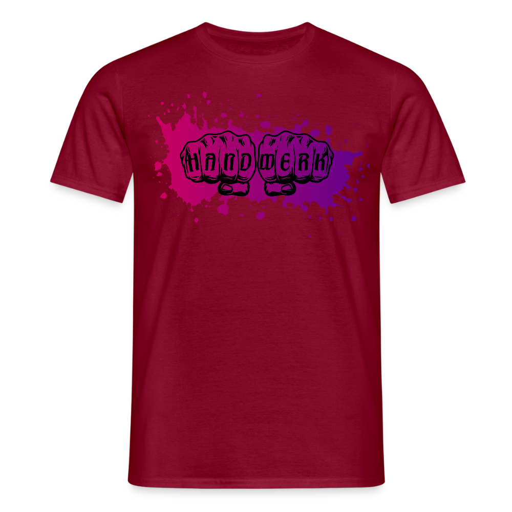 Unisex T-Shirt "Splash-Violett" Ziegelrot Männer T-Shirt