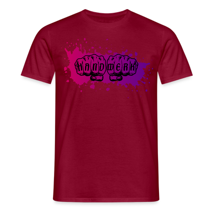 Unisex T-Shirt "Splash-Violett" Ziegelrot Männer T-Shirt