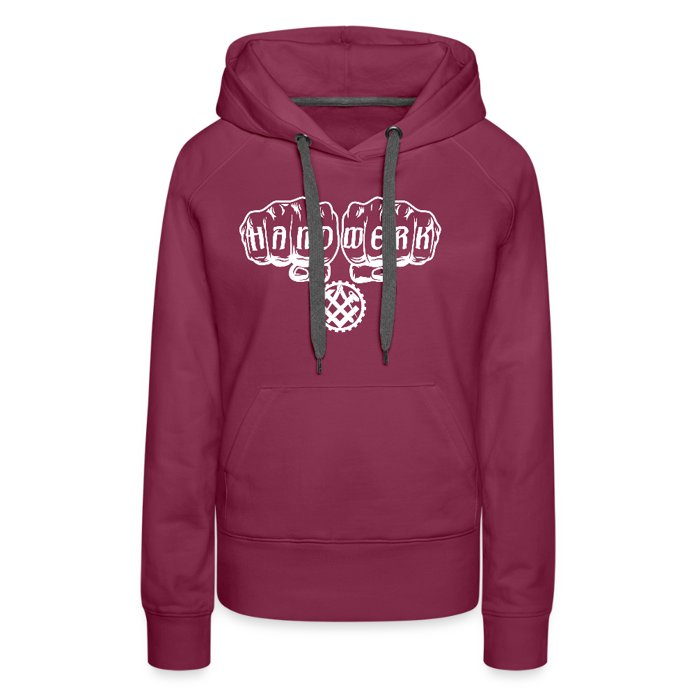 Frauen Premium Hoodie "Mechaniker" Bordeaux Frauen Premium Hoodie