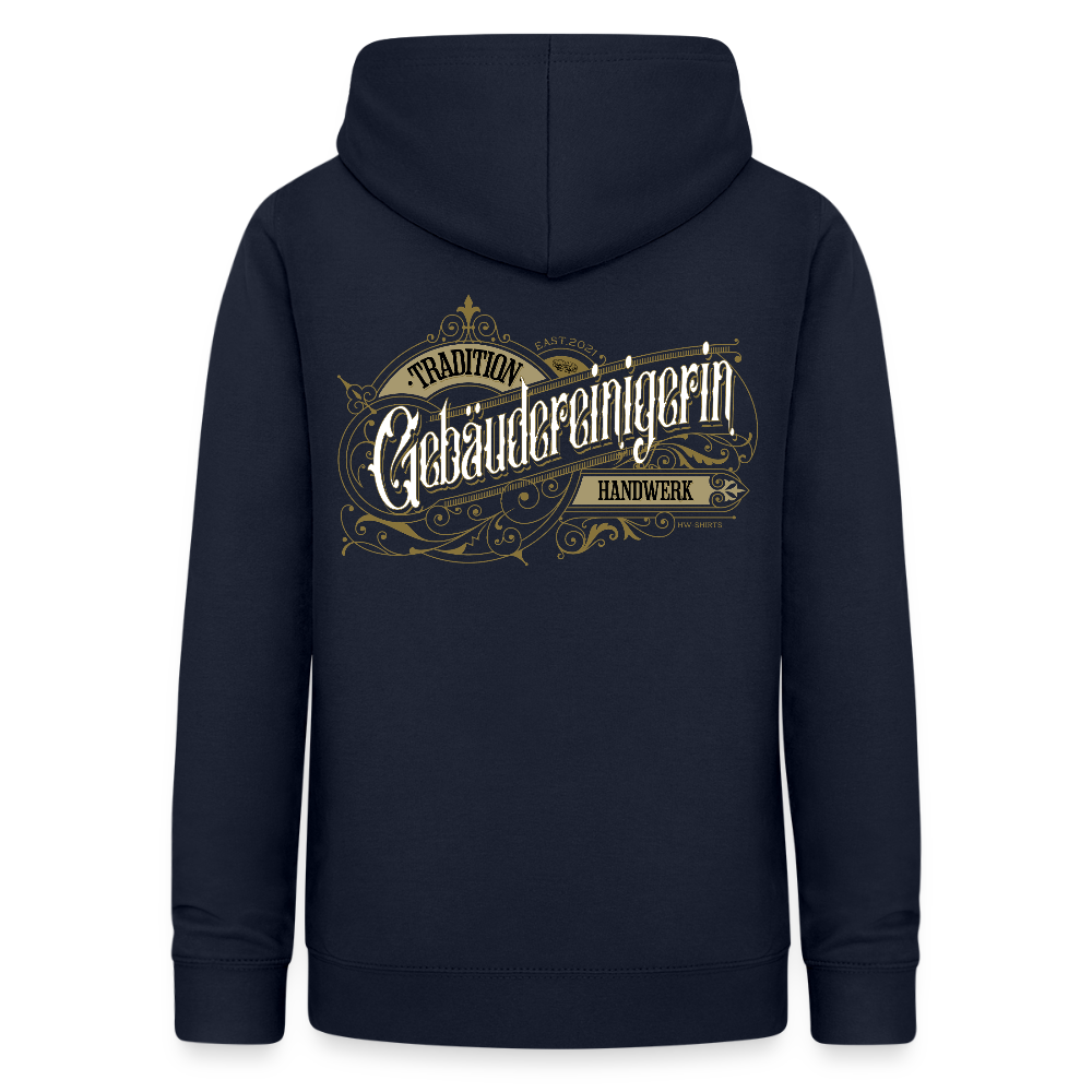 Frauen Hoodie "Gebäudereinigerin" Nostalgie Handwerk Navy Frauen Hoodie
