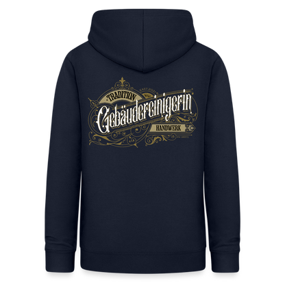 Frauen Hoodie "Gebäudereinigerin" Nostalgie Handwerk Navy Frauen Hoodie
