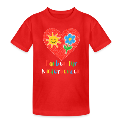 Kinder T-Shirt "Farben für Kinderherzen" Rot Kinder Heavy Cotton T-Shirt