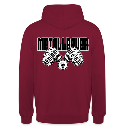 Unisex Hoodie "Metallbauer" (beidseitig bedruckt) - Bordeaux