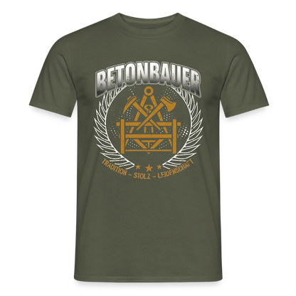 Unisex Tradition Betonbauer T-Shirt von Spreadconnect, bequemes Männer T-Shirt mit traditionellem Design in neutralen Farben.