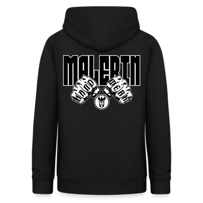 Frauen Hoodie "Malerin" (beidseitig beruckt) Schwarz Frauen Hoodie