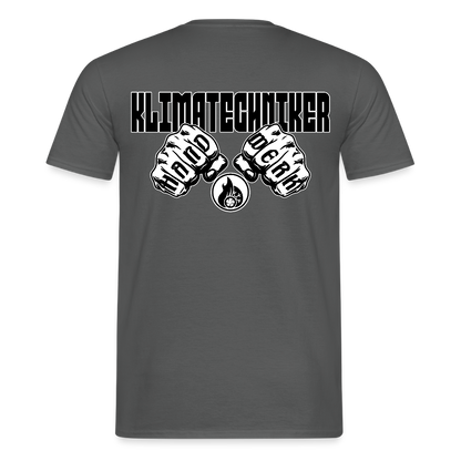 Unisex T-Shirt "Klimatechniker" (beidseitig bedruckt) Anthrazit Männer T-Shirt