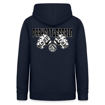 Frauen Hoodie "Parkettlegerin (beidseitig beruckt) Navy Frauen Hoodie