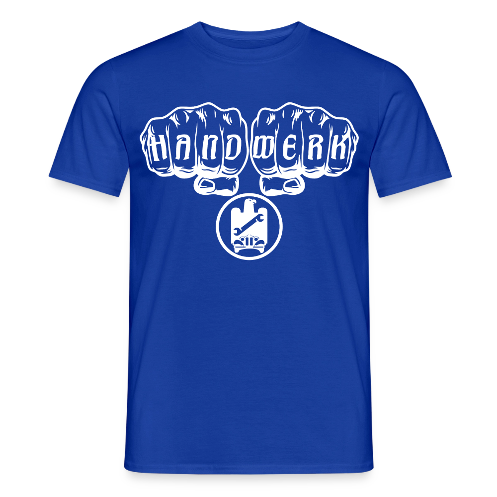 Unisex KFZ-Mechaniker T-Shirt von Spreadconnect, Männer T-Shirt mit Handwerksdesign, detailreiche Druckgrafik auf weißem Stoff