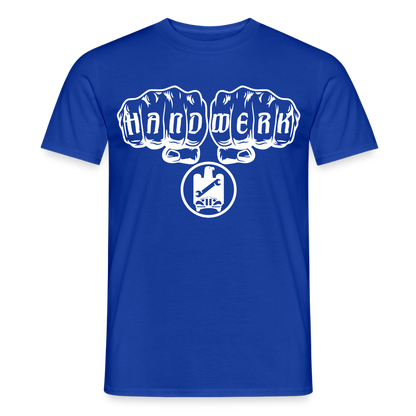 Unisex KFZ-Mechaniker T-Shirt von Spreadconnect, Männer T-Shirt mit Handwerksdesign, detailreiche Druckgrafik auf weißem Stoff