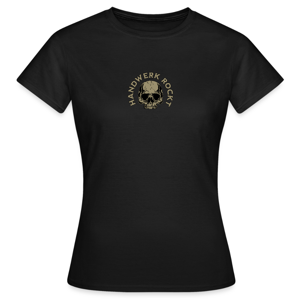 Frauen T-Shirt "Handwerk-Rockt" (beidseitig bedruckt) - Schwarz