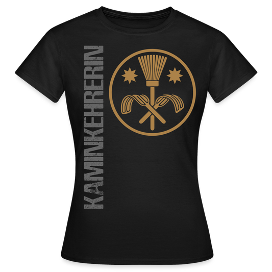 Frauen T-Shirt "Kaminkehrerin" Schwarz Frauen T-Shirt