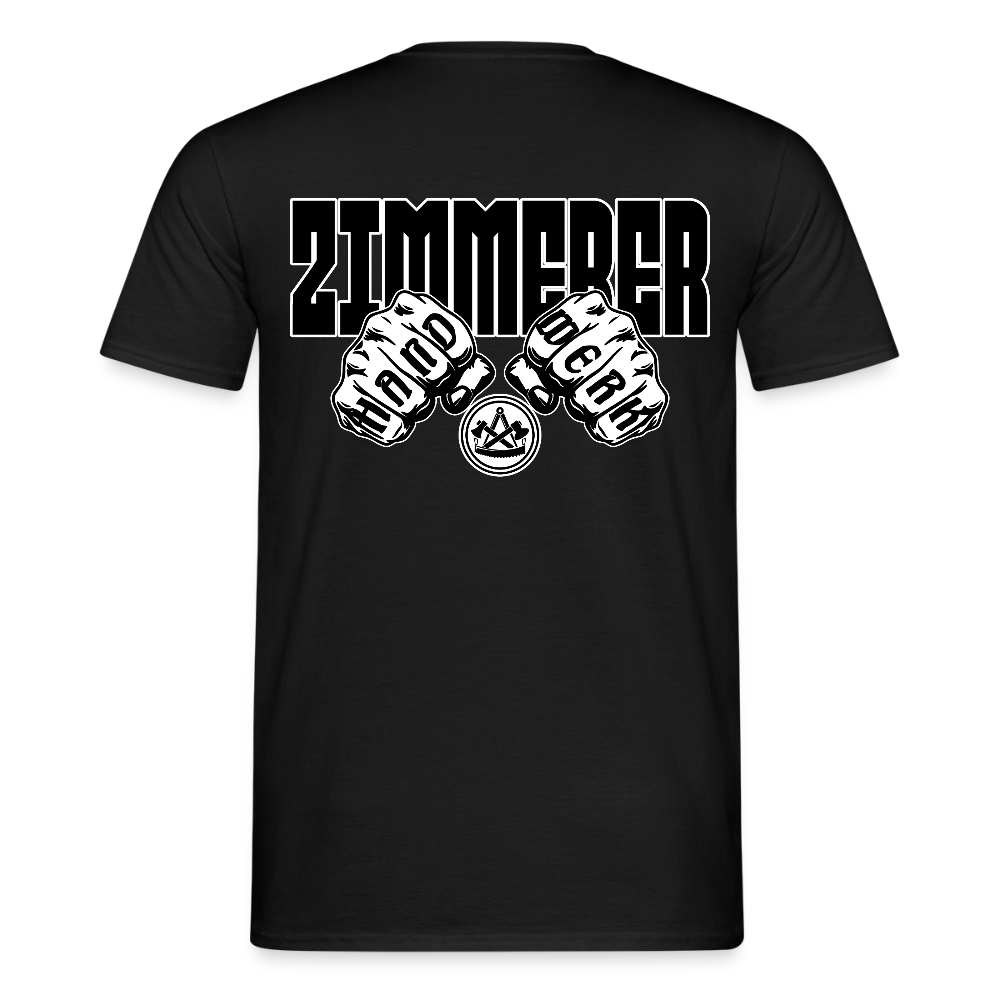 Unisex T-Shirt "Zimmerer" (beidseitig bedruckt) Schwarz Männer T-Shirt