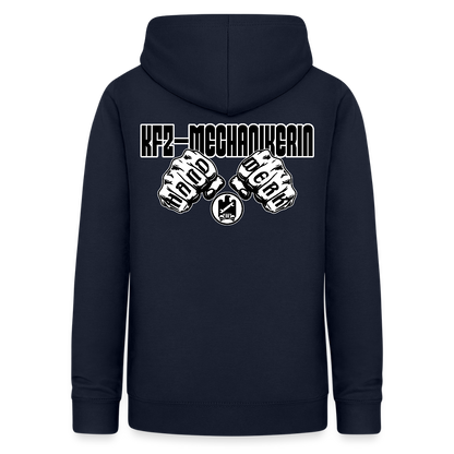 Frauen Hoodie "KFZ-Mechanikerin" (beidseitig beruckt) Navy Frauen Hoodie
