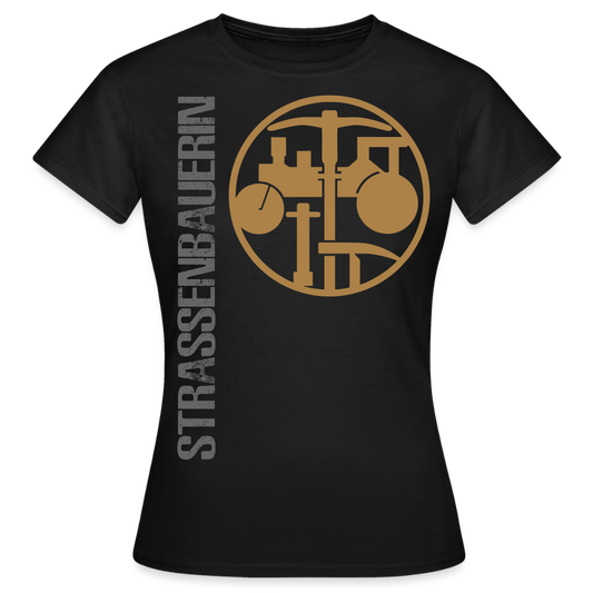 Frauen T-Shirt "Strassenbauerin" - Schwarz