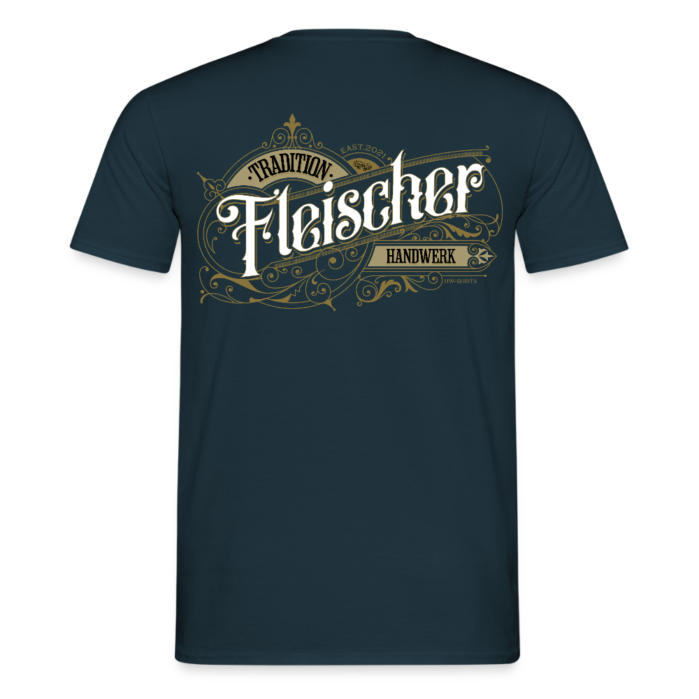 Unisex T-Shirt "Fleischer" Nostalgie Handwerk Navy Männer T-Shirt