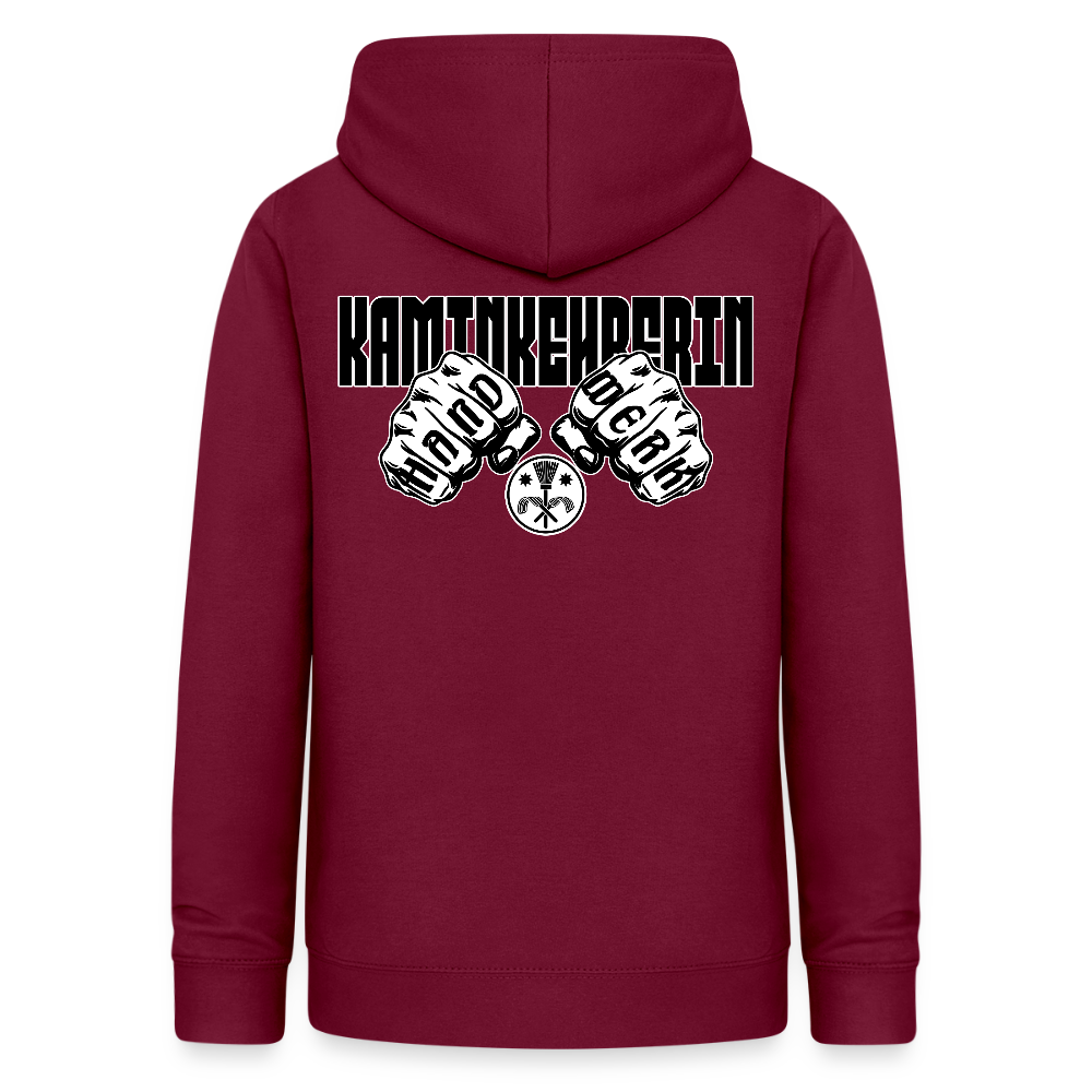Frauen Hoodie "Kaminkehrerin" (beidseitig beruckt) Bordeaux Frauen Hoodie