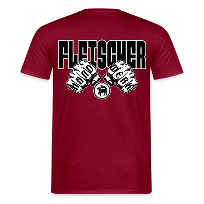Unisex T-Shirt "Fleischer" (beidseitig bedruckt) Ziegelrot Männer T-Shirt