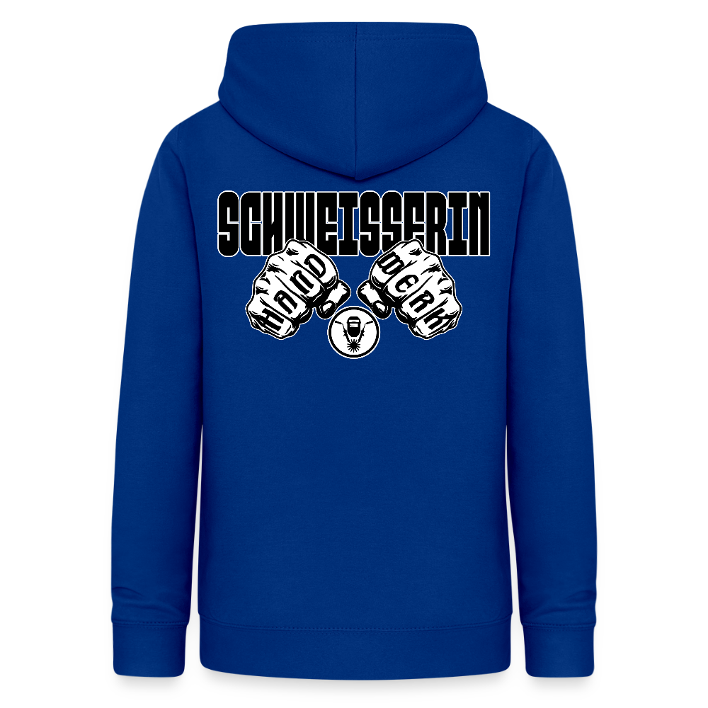 Frauen Hoodie "Schweisserin" (beidseitig beruckt) Royalblau Frauen Hoodie