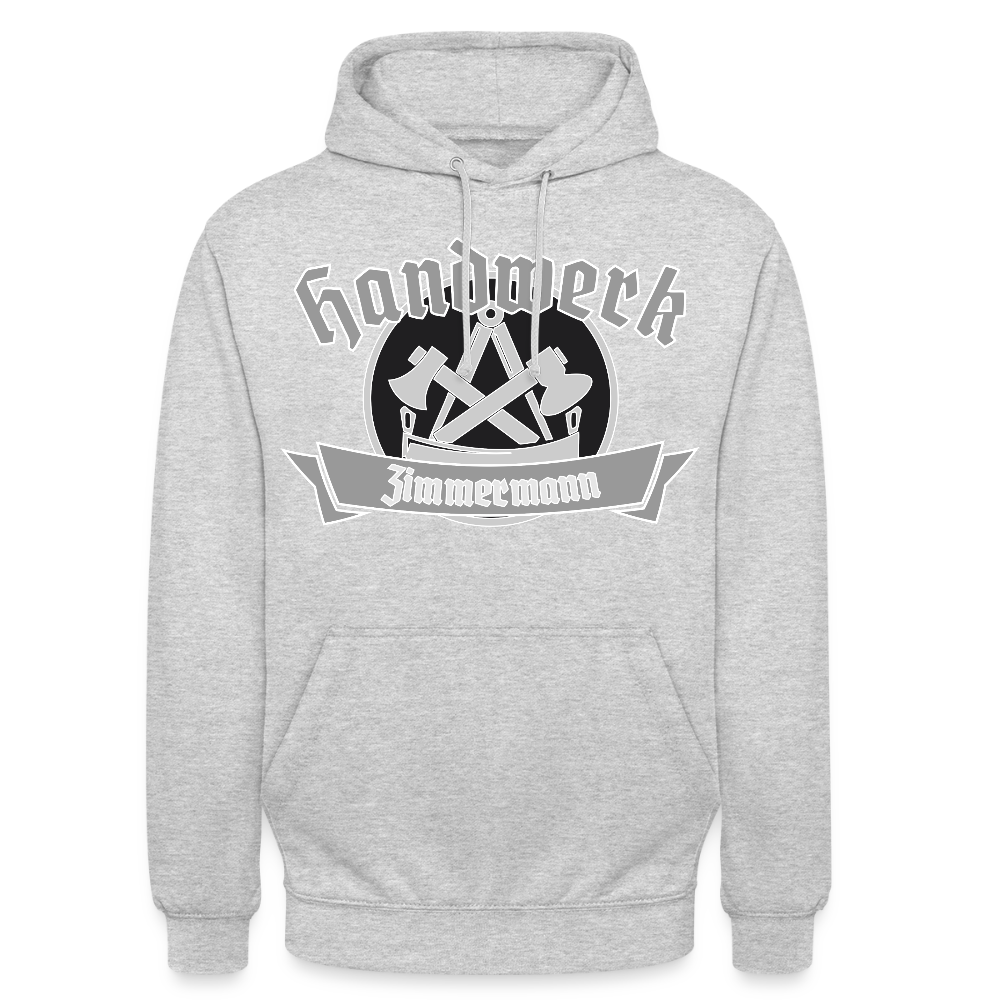 Unisex Hoodie "Zimmermann" Hellgrau meliert Unisex Hoodie