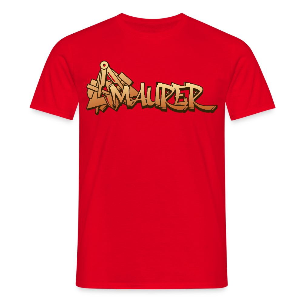Unisex T-Shirt "Maurer" Rot Männer T-Shirt