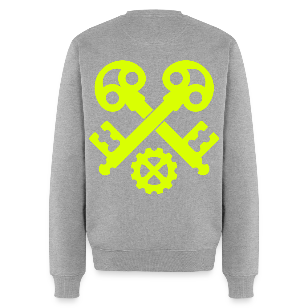 Unisex Premium Pullover "Schlosser" neongelb Grau meliert Männer Premium Pullover